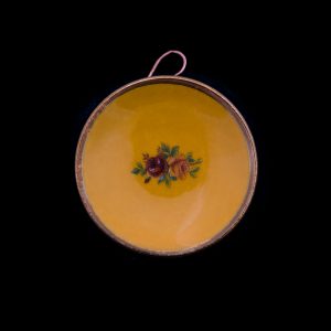 Pottery Yellow Earring With 2 Roses